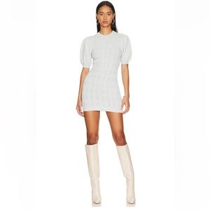 NWT Melina mini dress in baby blue and white